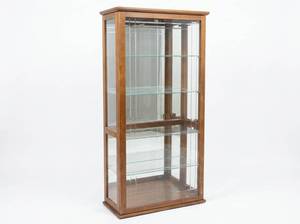 Wooden Glass Display Cabinet w/ Multiple Shelves