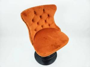 lot 25538 image: Orange Tufted Upholstered Chair w Nailhead Trim