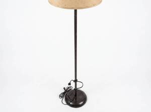 lot 25544 image: Floor Lamp with Tan Fabric Shade