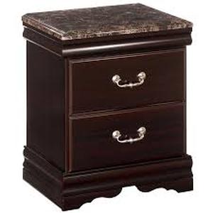 lot 25479 image: Ashley Esmarelda Two Drawer Night Stand in Dark Merlot Finish B179-92