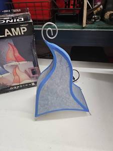 lot 62828 image: Tarogo Dino Lamp Blue Tent-Style Desk Light