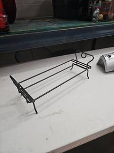 lot 62844 image: Black Metal Decorative Plant Stand w Scrolled Handles