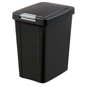 lot 62865 image: Sterilite 7.5 Gallon TouchTop Wastebasket, Black