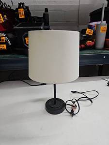 lot 62878 image: minimalist black metal stick table lamp