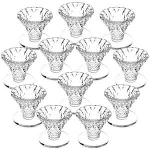lot 62887 image: Juvale Set of 12 Glass Candlestick Holders Taper