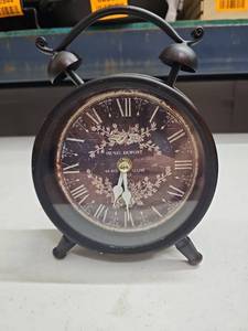 lot 62892 image: Henri Dupont Tabletop Alarm Clock w Roman Numerals