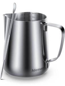 lot 62895 image: Adorever Milk Frothing Pitcher Stainless Steel with Latte Art Pen