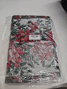 lot 62910 image: Christmas Table Runner Decorative Tablecloth Xmas Holiday Red Embroidered