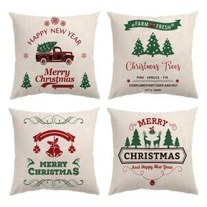 lot 62911 image: Decor MI Set of 4 Christmas Throw Pillow Covers