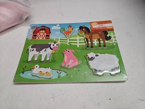 lot 62912 image: Toy Box Wood Play Puzzle Farm Animals