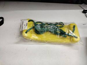 lot 62965 image: Backyard Discovery Molded Swing Seat - Yellow w Green Rope