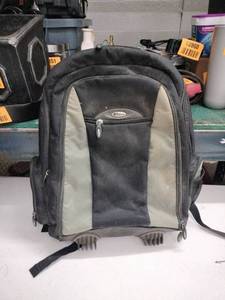 lot 62983 image: Targus Black & Gray Laptop Backpack w Multiple Compartments