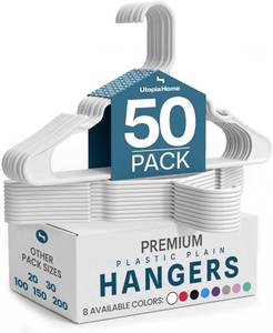lot 5013 image: 50 Pack   Space Saving Clothes Hanger White