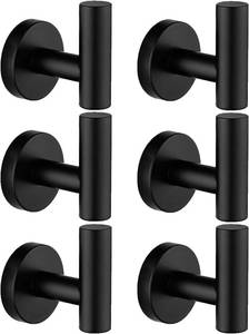 lot 5036 image: Nolimas Towel Coat Hook Black SUS304 Stainless Steel Wall Mounted Hanger