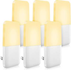 lot 5059 image: MAZ-TEK Plug-in Night Light with Warm White LED, Dusk-to-Dawn Sensor, 6 Pack