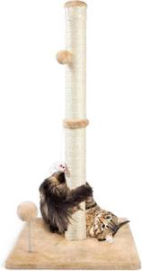 lot 5064 image: ANWA 32 Tall Sisal Cat Scratching Posts Tree for Indoor Cats Adults, Beige