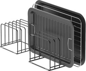 lot 5067 image: KORRTFID Kitchen Cabinet Organizer, 5-Slot Steel Cookware Holder, 2 PCS