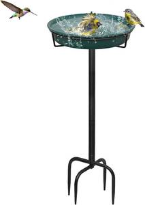 lot 5076 image: 39In Birdbath Outdoor, Standing Garden Bird Bath with Metal Stake, 4 Feet