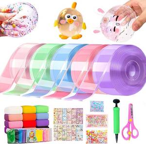 lot 5090 image: 5Pcs Nano Tape Bubble Kit for Kids with Glitter, Clay, Stickers & Tools
