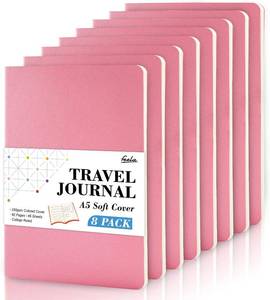 lot 5099 image: Feela 8-Pack Soft Cover Journal, A5 8.2 x 5.5, College Ruled, Pink