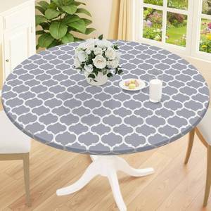 lot 5112 image: Smiry Round Picnic Tablecloth, Waterproof Elastic Fitted 36-44 Tables