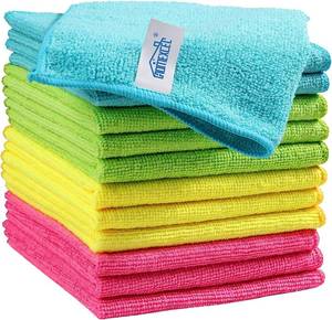 lot 5113 image: HOMEXCEL 12PK Microfiber Cleaning Cloth, Cleaning Rag for Home, 11.5x11.5in