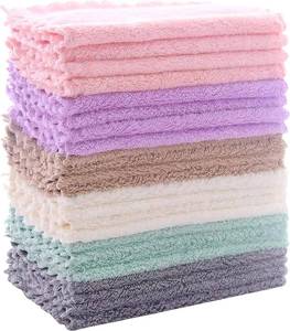 lot 5115 image: 24 Pack Kitchen Dishcloths - Reusable, Super Absorbent Coral Fleece, 7x9in
