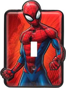 lot 5117 image: Marvel Spider-Man Embossed Metal Light Switch Plate
