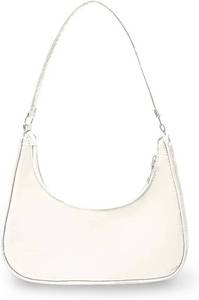 lot 5122 image: Luna Bags Shoulder Crescent Bag with Zipper - Small Handbag for Women