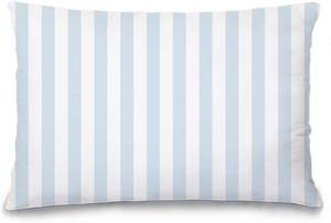 lot 5123 image: Blue and White Striped 20x30 Pillow Covers, Queen Zippered Dorm Decor