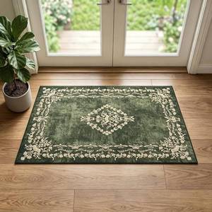 lot 5126 image: FlyDOIT Small Entryway Rug 2x3 Washable Area Rugs for Bathroom, Green