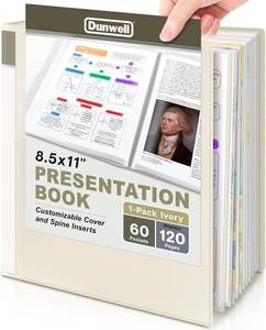 lot 5173 image: Dunwell Presentation Binder 60-Pocket, 120-Page 8.5x11 Binder with Sleeves