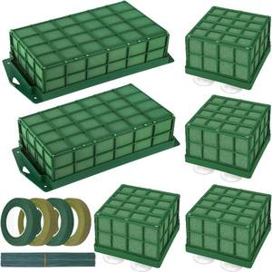 lot 5182 image: Hahood 6 Packs Floral Foam Cage Flower Holders with Foam Blocks