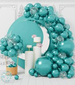 lot 5203 image: AULE 100Pcs Metallic Green Balloons 1812105 Inch Different Sizes