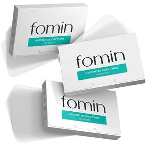 lot 5209 image: FOMIN Paper Soap Sheets for Hand Washing - 300 Unscented Travel Soap Sheets