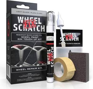 lot 5222 image: Wheel Scratch Fix  Light Silver Rim Touch Up Paint Wheel Scratch Repair Kit