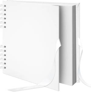 lot 5251 image: Scrapbook Photo Album DIY 8x8 Inch Thick Kraft 40 Pages White