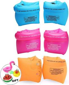 lot 5256 image: 4-6 Pack PVC Arm Floaties for Adults & Kids, Inflatable Water Wings