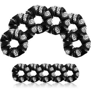 lot 5260 image: WILLBOND 12 Pcs Volleyball Scrunchies Hair Ties for Girls, Black