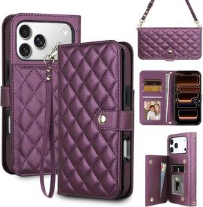 lot 5264 image: Vofolen for iPhone 17 Pro Max Case Wallet with Card Holder RFID Purple