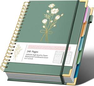 lot 5273 image: Ovesmusl 5-Subject Hardcover Spiral Notebook, 8.5 x 11, College Ruled