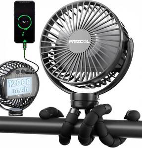 lot 5285 image: FRIZCOL 12000mAh Portable Stroller Fan 65Hours As Power Bank Baby Clip Fan