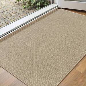 lot 5287 image: Ultra Thin Door Mat Indoor Entrance 17x29, Welcome Mat, Khaki