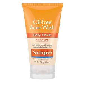 lot 5298 image: Neutrogena Oil Free Daily Acne Face Scrub, 4.2 oz  Little over Half 