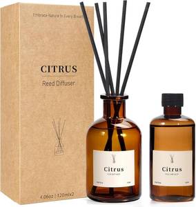 lot 5308 image: Reed Diffuser Set, 8.12 fl oz Citrus Scent with Sticks, Fragrance, 2 Pack