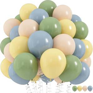 lot 5327 image: Blue and Green Balloons Sage Green Dusty Blue Yellow White Sand Balloons