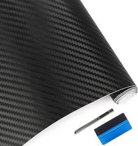 lot 5329 image: LZLRUN 3D Black Carbon Fiber Car Vinyl Wrap Self-Adhesive Film 1ft x 5ft