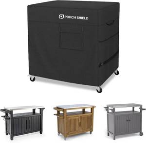 lot 5341 image: Porch Shield Outdoor Prep Table Cover 46L x 24W x 30H, Black