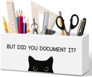 lot 5342 image: WODMIS Funny Office Black Cat Pen Pencil Holder Desk Organizer