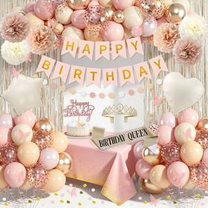 lot 5349 image: Amandir Boho Dusty Pink Birthday Decorations for Women